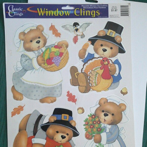 Classic Clings Vintage Window Clings for Fall Autumn Thanksgiving - 2 Sheets - Picture 3 of 6